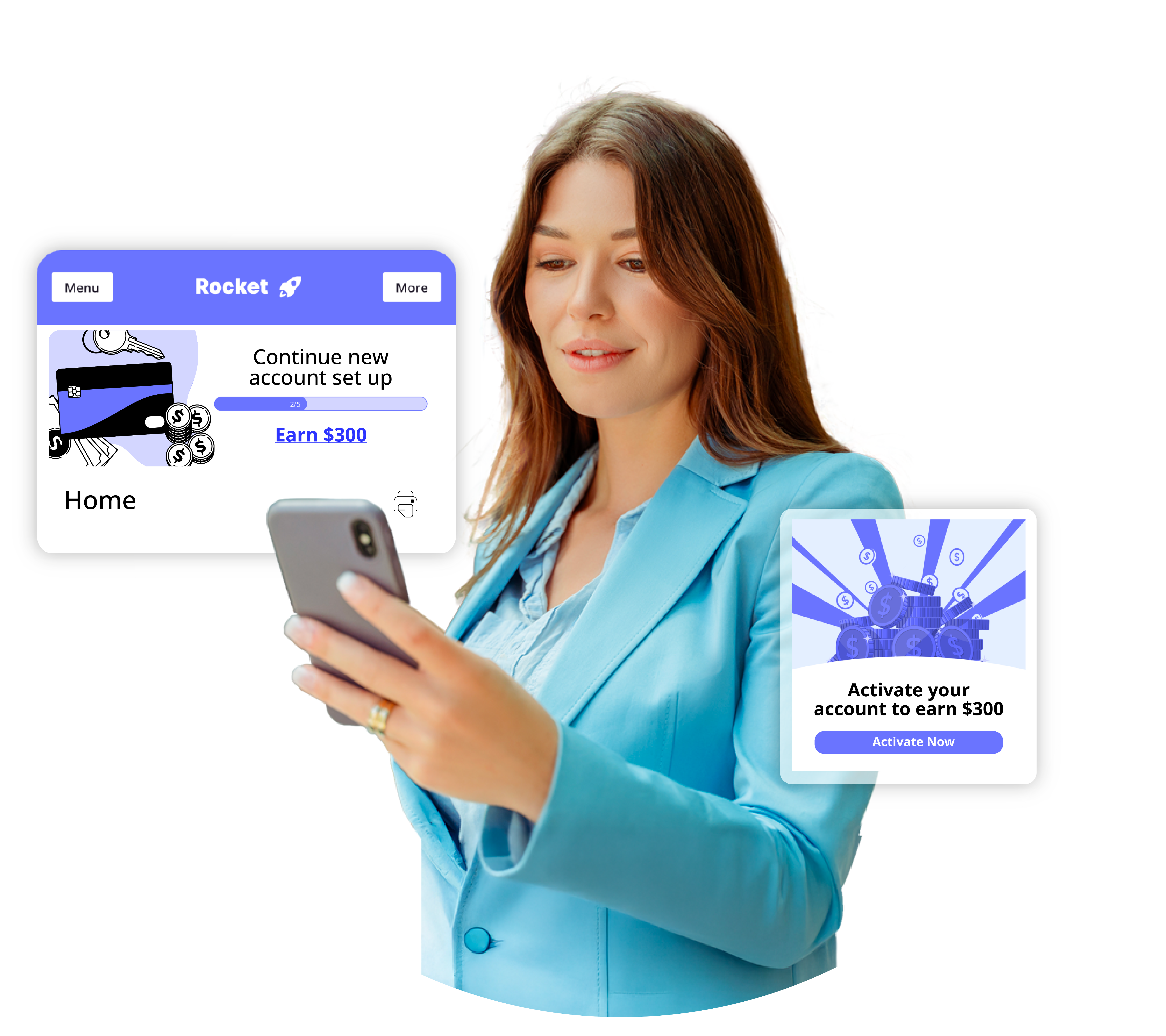 Account holder completing onboarding steps to earn $300