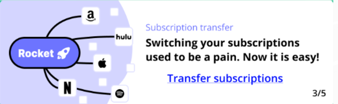 Subscription transfer ad